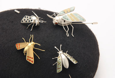Small Yellow Moth & Small Brown Moth (pins)