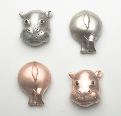 Little Plum the Pigmy Hippo brooches