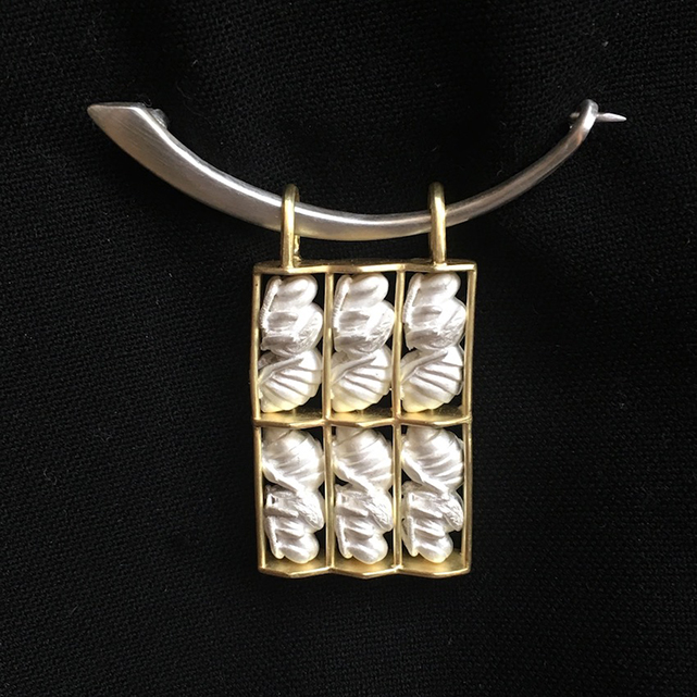 Bee Nymph in Comb - brooch/pendant